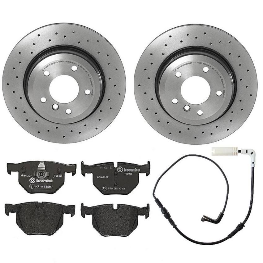 BMW Brembo Brake Kit Pads and Rotors Rear (320mm) (Xtra) (LowMet